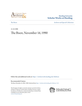 The Bison, November 16, 1990