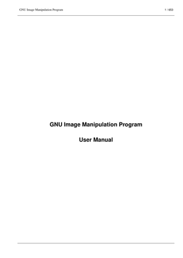 GNU Image Manipulation Program User Manual