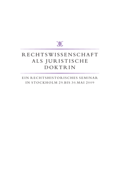 Rechtswissenschaft Als Juristische Doktrin