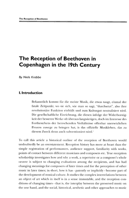 The Reception of Beethoven in Copenhagen in the 19Th Century