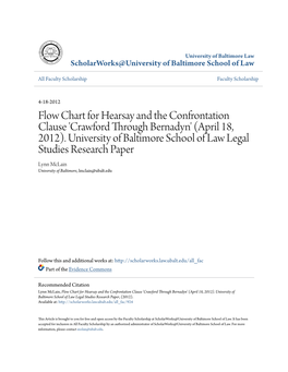 Flow Chart for Hearsay and the Confrontation Clause 'Crawford Through Bernadyn' (April 18, 2012)