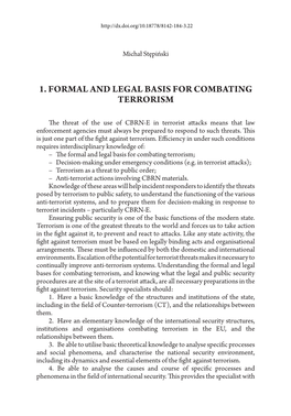 1. Formal and Legal Basis for Combating Terrorism
