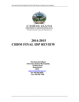 2014-2015 Chdm Final Idp Review