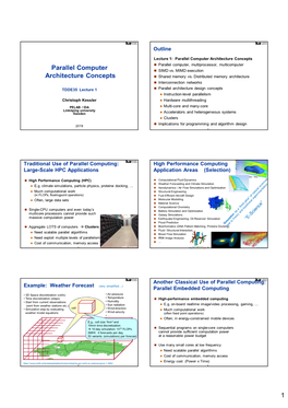 1 Parallel Computer Architecture Concepts