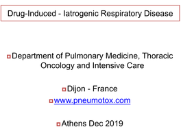 Drug-Induced - Iatrogenic Respiratory Disease