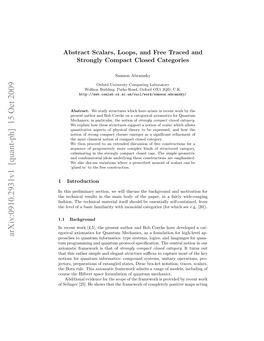 Arxiv:0910.2931V1 [Quant-Ph] 15 Oct 2009 Fslne 2] Esosta H Rmwr Fcmltl Oiiem Positive Completely of Framework the That Shows He [25]