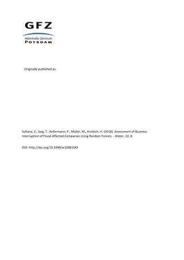 Originally Published As: Sultana, Z., Sieg, T., Kellermann, P., Müller, M., Kreibich, H. (2018): Assessment of Business Interru