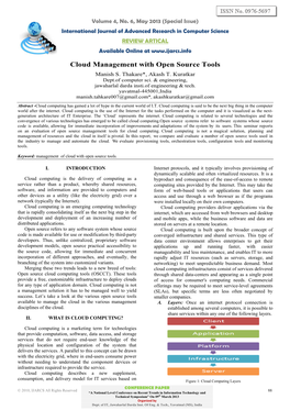 Cloud Management with Open Source Tools Manish S