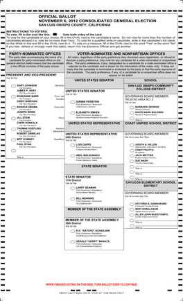 Sample Ballot Booklet, at Their Own Expense