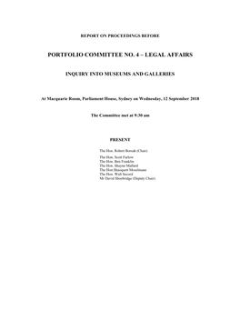 Portfolio Committee No. 4 – Legal Affairs