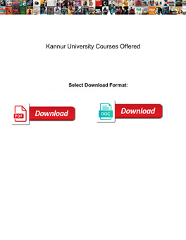 Kannur University Courses Offered