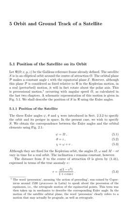 5 Orbit and Ground Track of a Satellite