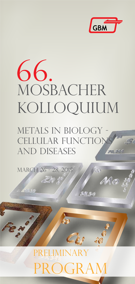 MOSBACHER Kolloquium PROGRAM
