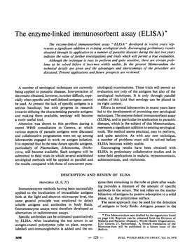 The Enzyme-Linked Immunosorbent Assay (ELISA) *