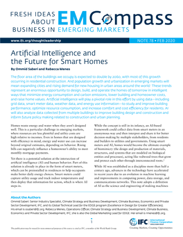 Artificial Intelligence and the Future for Smart Homes by Ommid Saberi and Rebecca Menes
