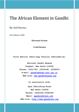 The African Element in Gandhi