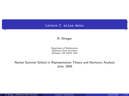 Lecture 2: Atlas Demo