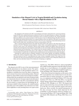 Simulation of the Diurnal Cycle in Tropical Rainfall and Circulation During Boreal Summer with a High-Resolution GCM