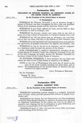 Proclamation 3525 Proclamation 3526