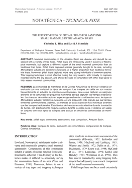 Nota Técnica - Technical Note