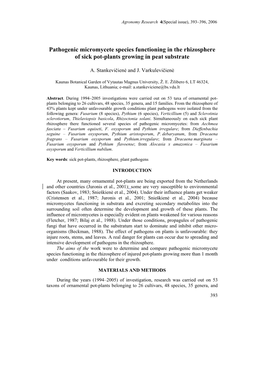 Pathogenic Micromycete Species Functioning in the Rhizosphere of Sick Pot-Plants Growing in Peat Substrate