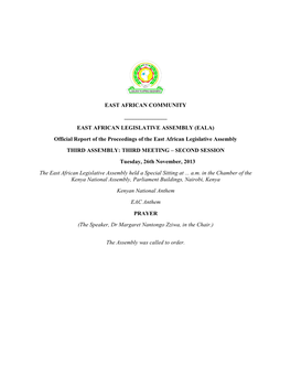 East African Legislative Assembly (Eala)