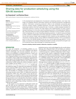 Sharing Data for Production Scheduling Using the ISA-95 Standard