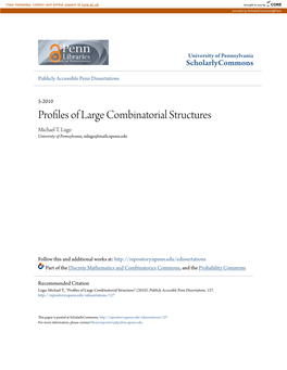 Profiles of Large Combinatorial Structures Michael T