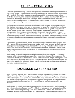 Vehicle Extrication Passenger Safety Systems