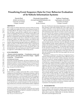 Visualizing Event Sequence Data for User Behavior Evaluation of In-Vehicle Information Systems