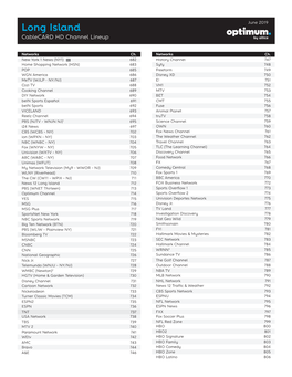 Long Island Cablecard HD Channel Lineup