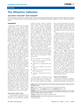 The Altmetrics Collection