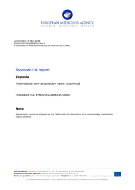 Public Assessment Report