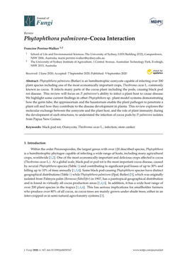 Phytophthora Palmivora–Cocoa Interaction