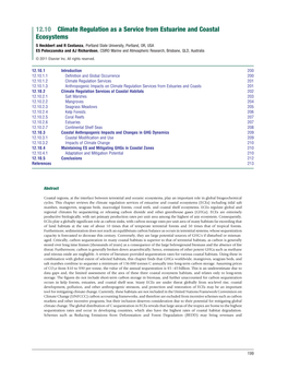 Climate Regulation As a Service from Estuarine and Coastal Ecosystems