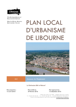 Plan Local D'urbanisme De Libourne