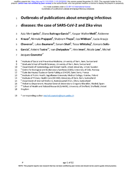 The Case of SARS-Cov-2 and Zika Virus