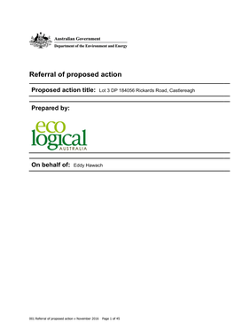 Referral of Proposed Action