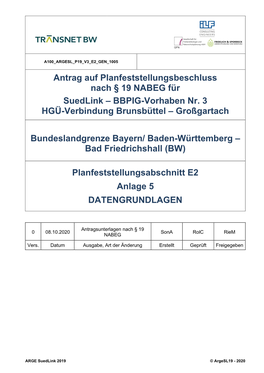 Anlage 5: Datengrundlagen