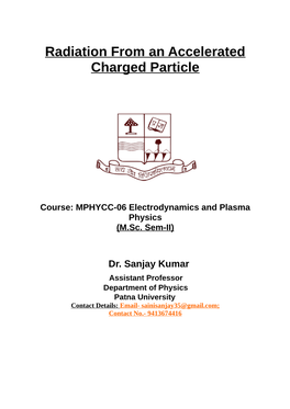 Radiation from an Accelerated Charged Particle