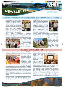 Newsletter 2 SUMMER 2016/17 JUNEE SHIRE COUNCIL NEWSLETTER