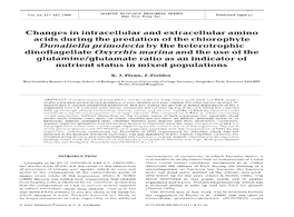 Dunaliella Primolecta B Y the Heterotrophic