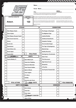 STARTING CHARACTER MAIN DECK You Must Abide by This Contract Throughout the Entire Tournament