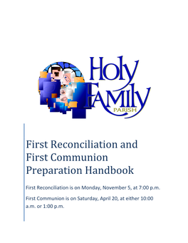 First Reconciliation and First Communion Preparation Handbook