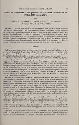 Lepidoptera Uit Nederland, Voornamelijk in 1982 En 1983 (Lepidoptera)