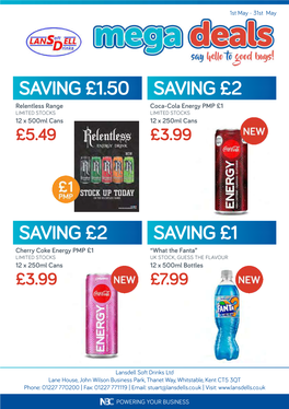 Saving £1.50 Saving £2 Saving £2