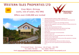 Cnoc Mairi, Orinsay Lochs, Isle of Lewis, HS2 9RG Offers Over