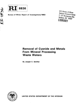 Removal of Cyanide and Metals from Mineral Processing Waste Waters