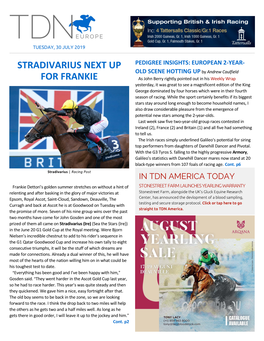 Stradivarius Next up for Frankie