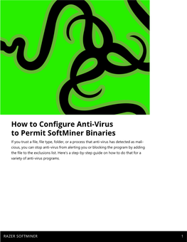 How to Configure Anti-Virus to Permit Softminer Binaries